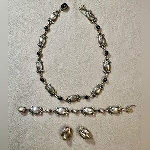 Georg Jensen Midnight Blossom Sterling Silver Jewelry Set, $1800